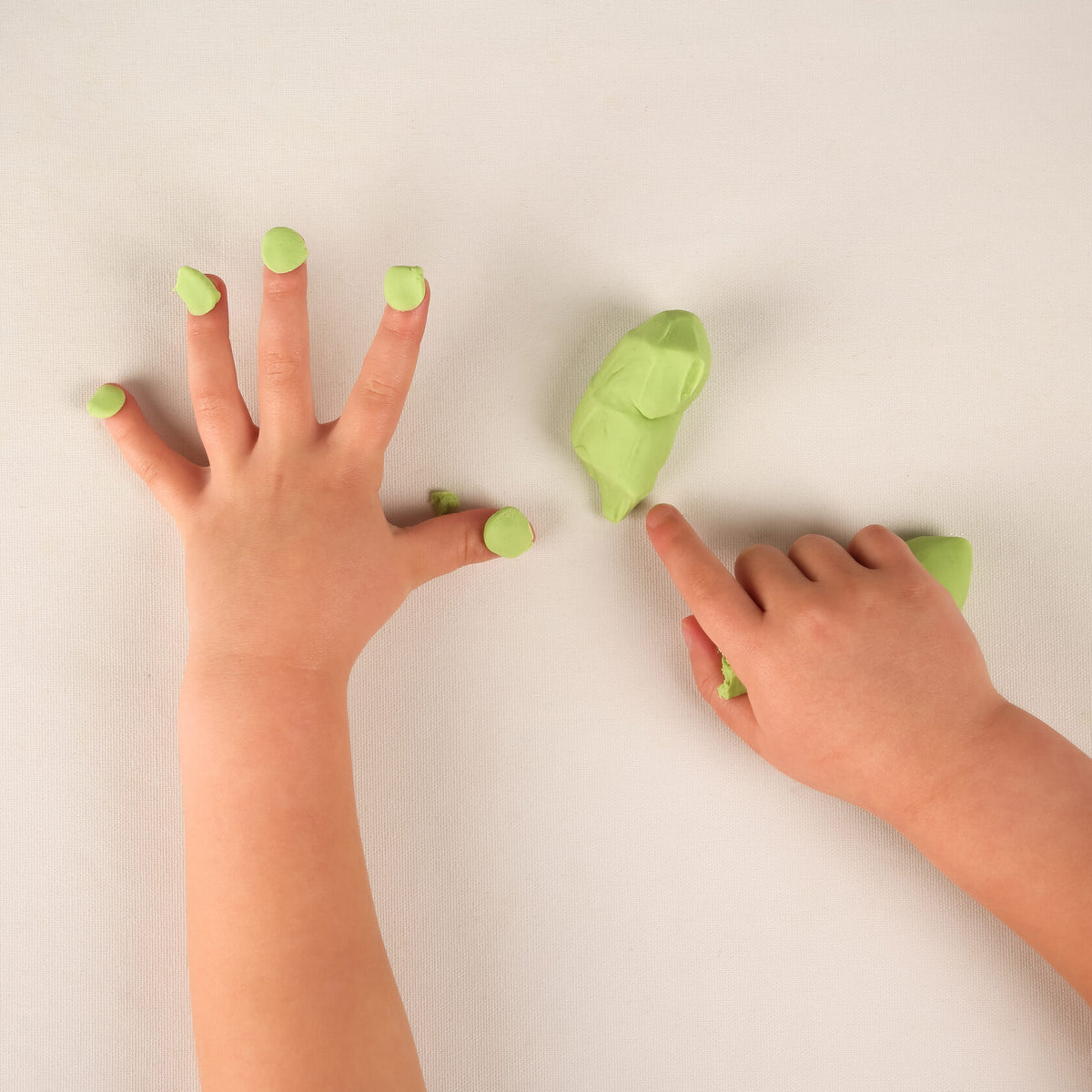 Preschoolers artwork made of soft, compostable play dough